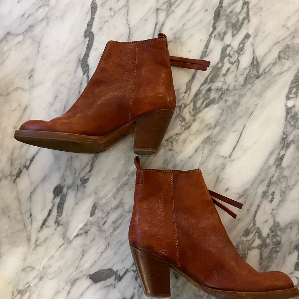 Acne Studios Pistol Brown Leather Booties - Picture 2 of 5
